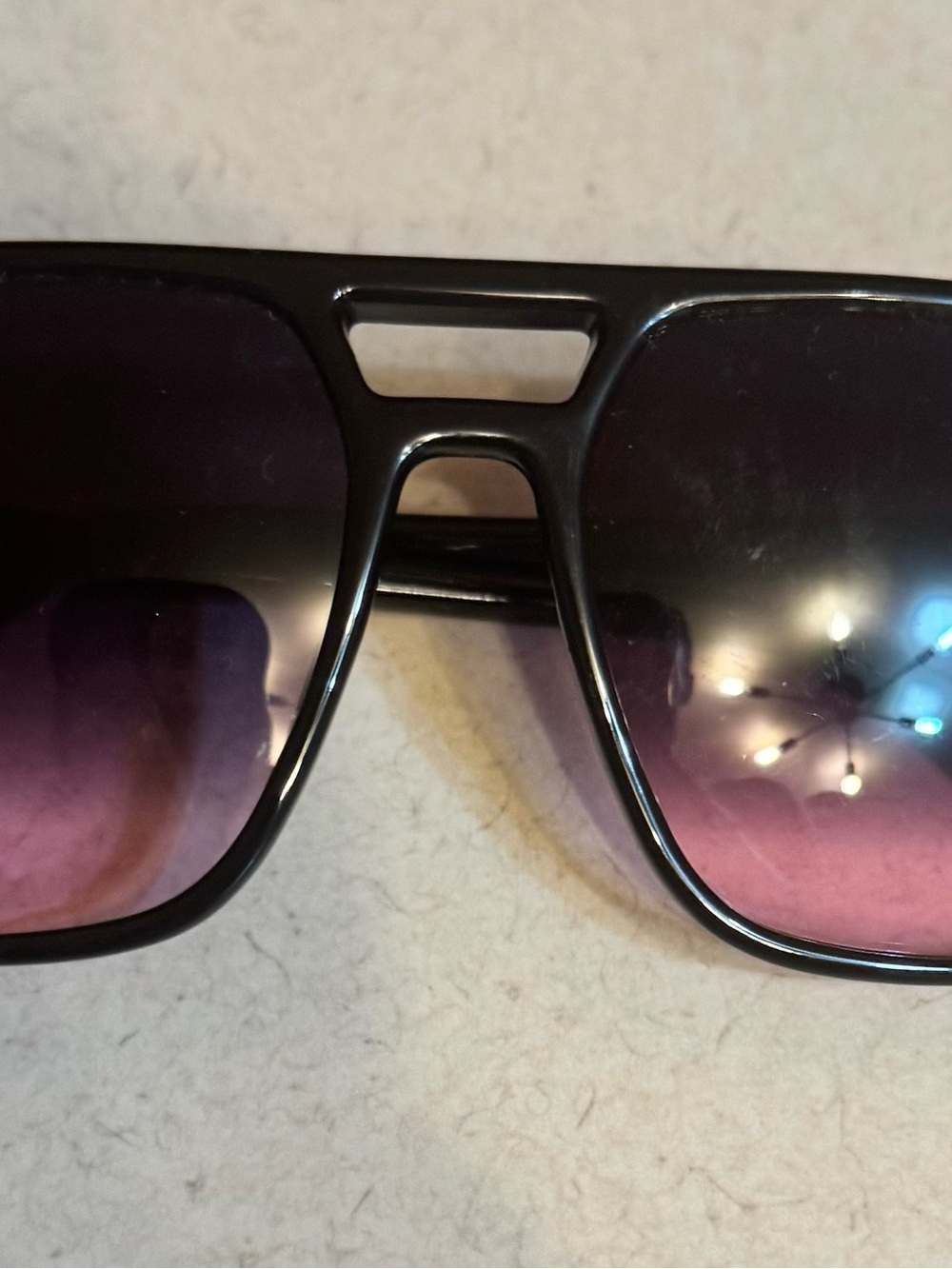 Quay Black Sunglasses with Purple Gradient Lenses